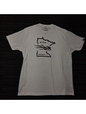 Sitka Minnesota Graphic T-Shirt Men's XL White Short Sleeve Hunting Logo Tee